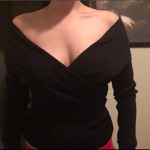 Black off the shoulder top